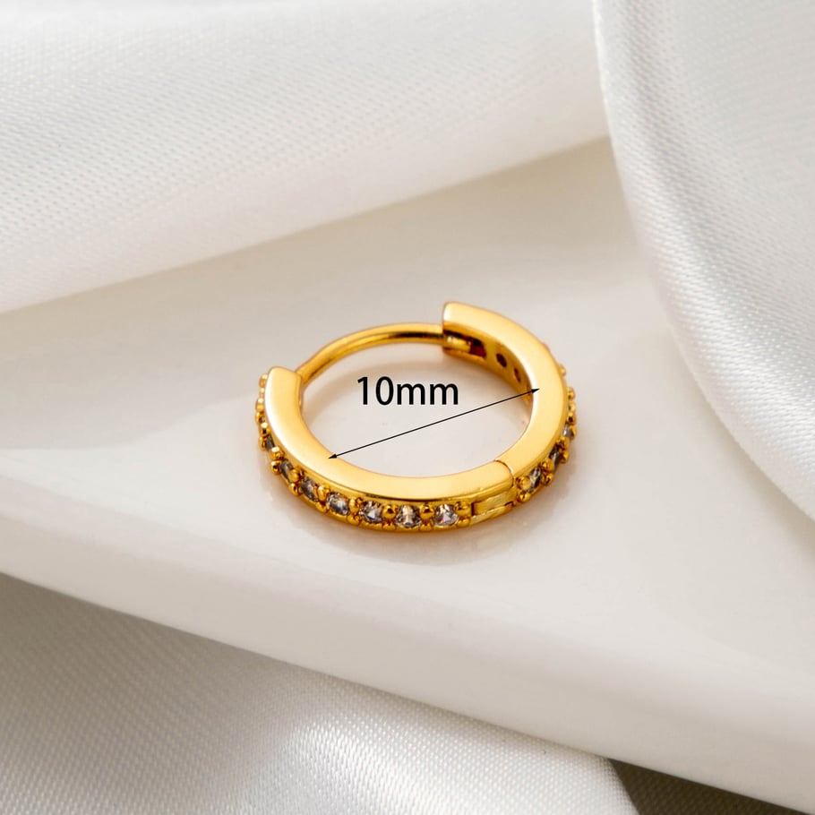 1 Piece Simple Series Simple Geometric Copper No Plating Material Zircon Women Hoop Earrings